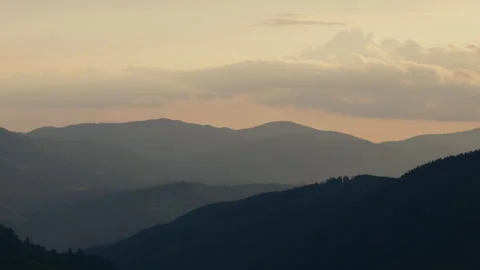 Sunset clouds in the mountains Stock Footage 245098242