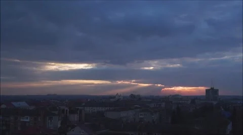 Sunset clouds move Stock Footage 62614709