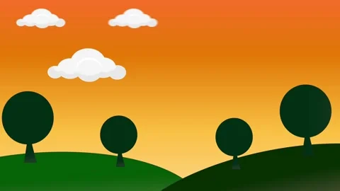 Sunset clouds  with orange background Stock Footage 156868848