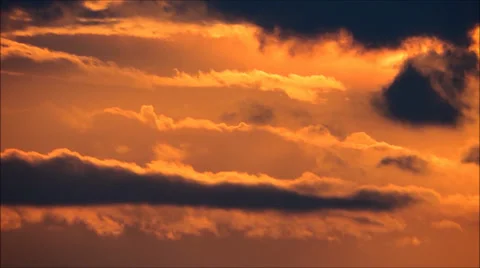 Sunset clouds, orange, time lapse, timelapse. Stock Footage 30456017