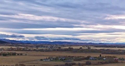 Sunset Clouds Over Bozeman Stock Footage 81083551