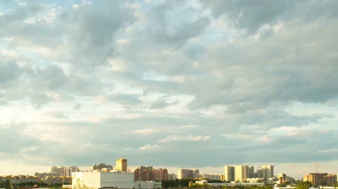 Sunset. Clouds over the city 5k Stock Footage 53233477