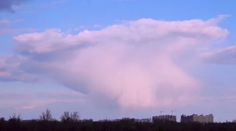 Sunset Clouds over the City Stock Footage 57461396