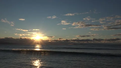 Sunset with Clouds Over The Sea Stock Footage 160822987