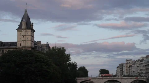 SUNSET WITH CLOUDS IN PARIS Stock Footage 28664259