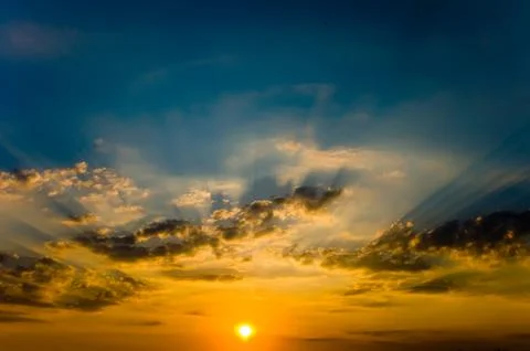 Sunset in clouds Foto stock