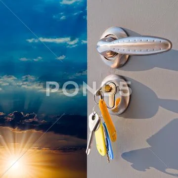 Sunset in clouds Stock Photos
