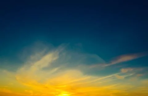 Sunset in clouds Stock Photos