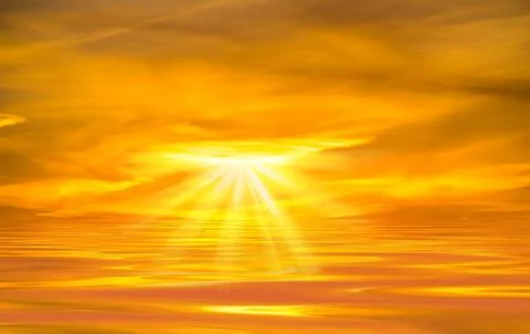 Sunset in clouds Stock Photos