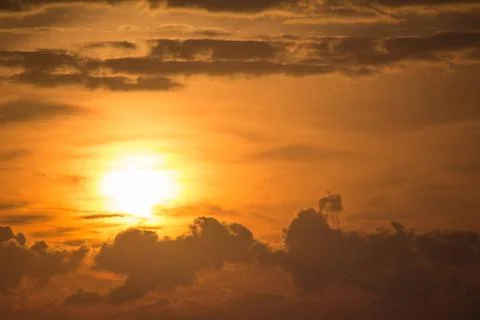 Sunset with clouds Stock Photos