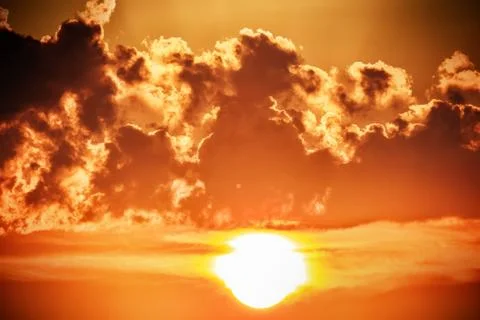 Sunset with clouds Stock Photos