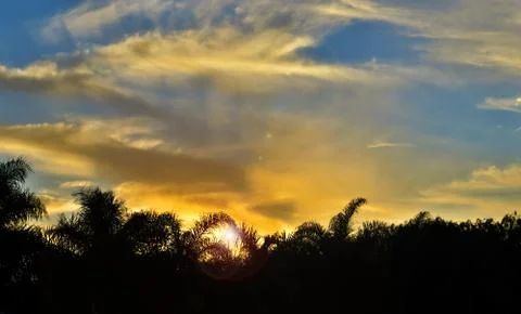 Sunset with Clouds. Stock Photos