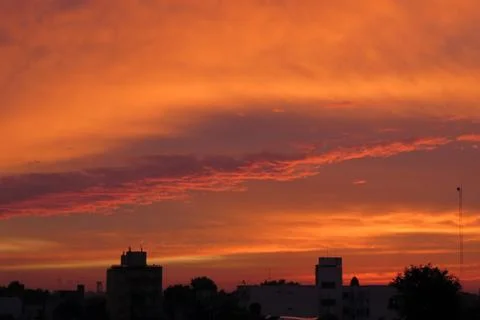 Sunset with Clouds. Stock Photos