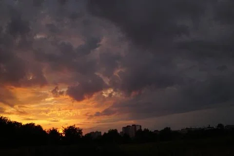Sunset with clouds Stock Photos