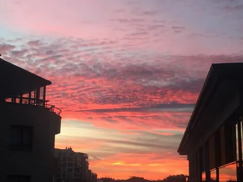 Sunset with clouds Stock-Fotos