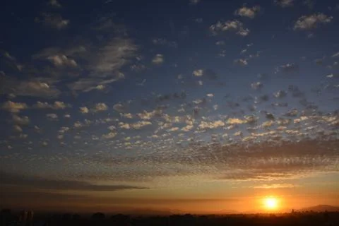Sunset clouds in santiago, Chile Stock Photos