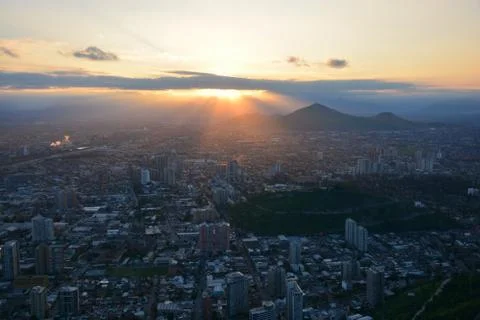 Sunset clouds in santiago, Chile Stock Photos