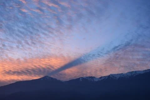 Sunset clouds in santiago, Chile Stock Photos