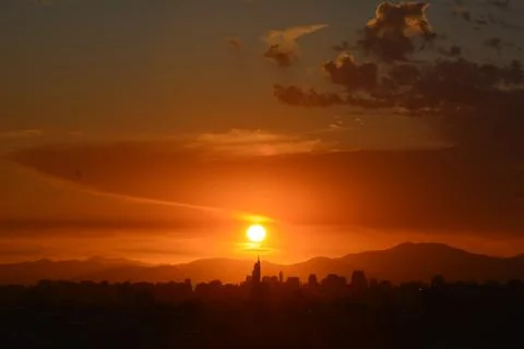 Sunset clouds in santiago, Chile Stock Photos