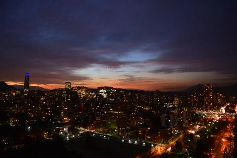 Sunset clouds in santiago, Chile Stock Photos