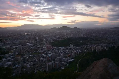 Sunset clouds in santiago, Chile Stock Photos