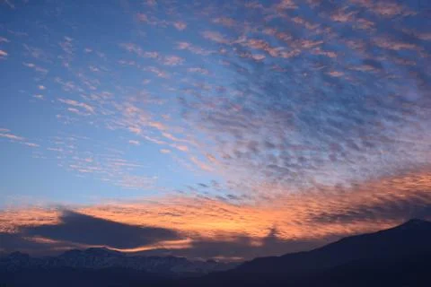 Sunset clouds in santiago, Chile Stock Photos