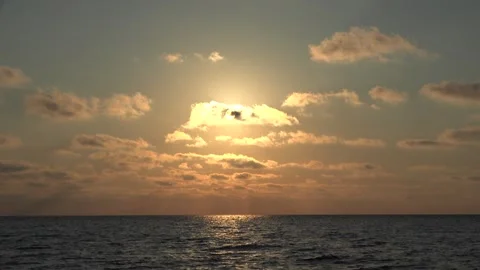 Sunset Clouds, Sea Beach Timelapse, Sunrise on Seashore, Ocean Sundown in Time Stock Footage 336654758