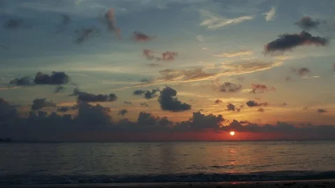 Sunset clouds sea Stock Footage 100459016