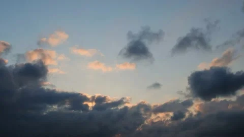 Sunset clouds on sky Stock Footage 130197025