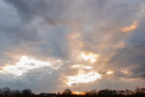 Sunset. clouds on the sky. Stock Photos