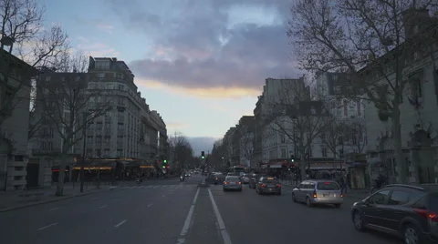 Sunset clouds street in Paris Video stock 50804051