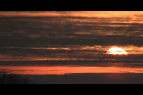 Sunset with clouds, time lapse Stock Footage 1095963