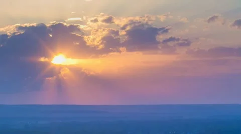 Sunset in the Clouds Time Lapse Stock Footage 10904918