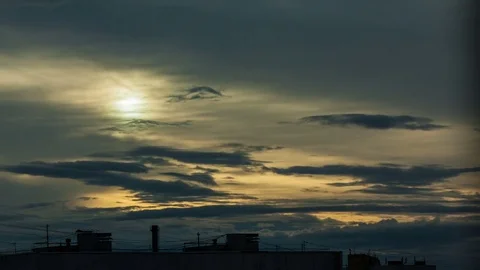 Sunset  clouds time lapse Stock Footage 77317035