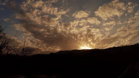 Sunset clouds time lapse in the nature Stock Footage 76075041