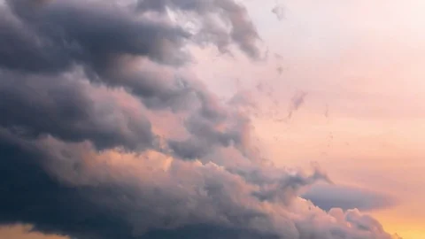 Sunset with clouds, time lapse, video Stock Footage 72833597