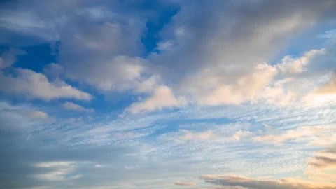 Sunset with clouds, time lapse, video Stock Footage 122695371