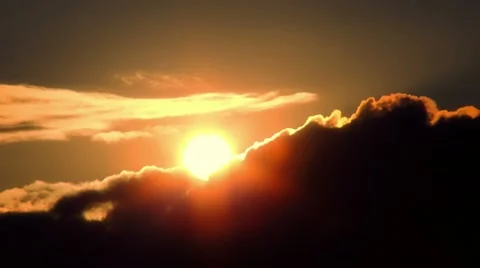 Sunset with clouds timelapse Stock Footage 10735404