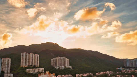 Sunset Clouds timelapse Stock Footage 154617854