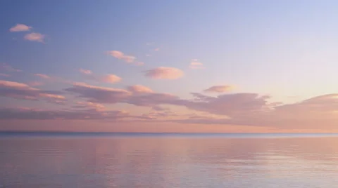Sunset clouds timelapse over the calm sea Stock Footage 882447