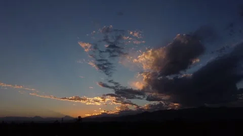 Sunset, clouds &amp; Trees Stock Footage 148697625