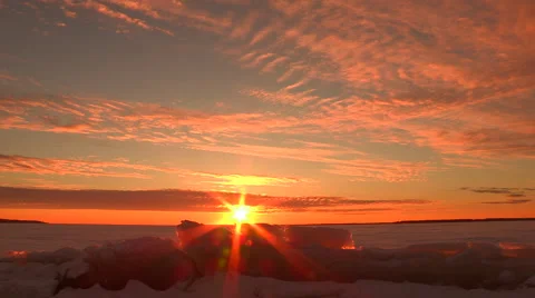 Sunset Cloudscape Icescape Video stock 46380643