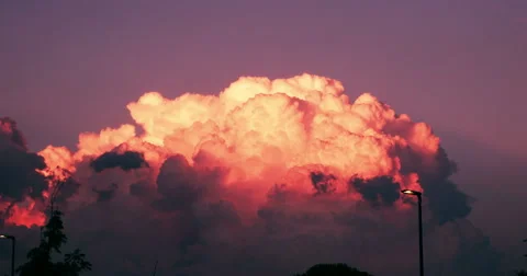 Sunset Cloudscape, Red Clouds Stock Footage 66000522