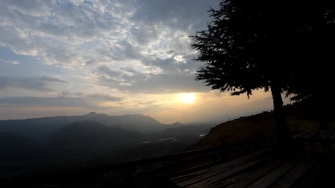 Sunset Cloudy Day To Night Timelapse Stock Footage 115114671