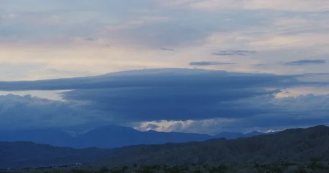 Sunset on a cloudy day in Palm Springs, California Stock Footage 115097713