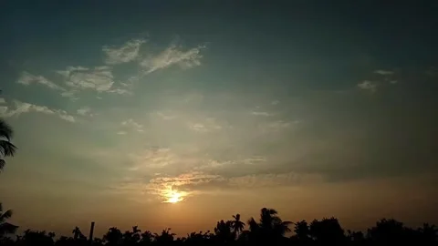 Sunset cloudy sky 1080p video clip Stock Footage 289449075