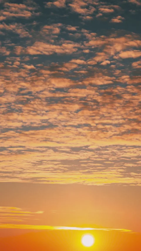 Sunset Cloudy Sky With Fluffy Clouds. Sunset Sky Natural Background. Dramatic Stock Footage 333483771