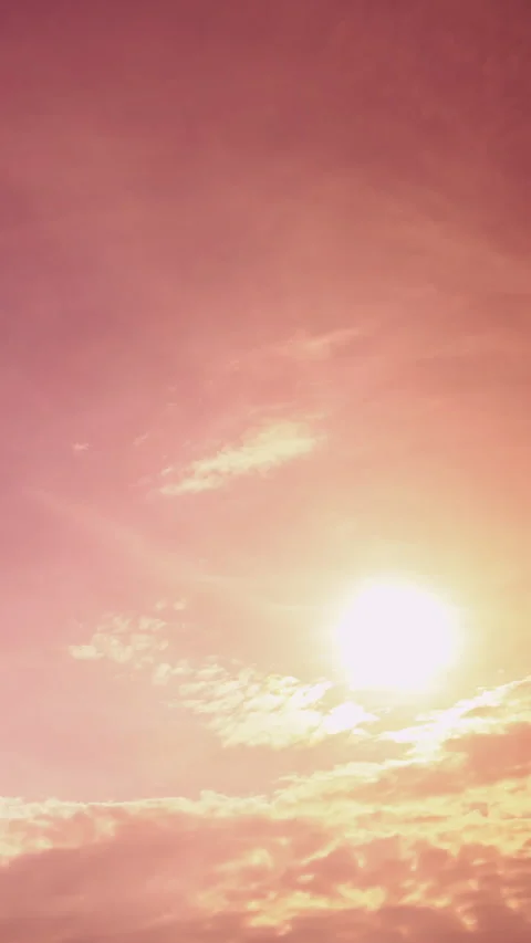 Sunset Cloudy Sky With Fluffy Clouds. Sunset Sky Natural Background. Dramatic S Stock Footage 342951656