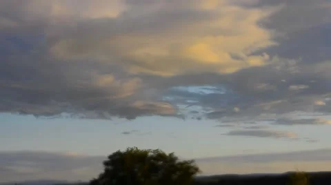 Sunset cloudy sky with horizont, timelapse Stock Footage 44641043