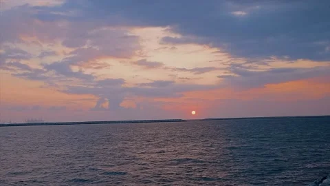 Sunset in the Cloudy Sky, Nature Cloudy Background Stock Footage 139191766